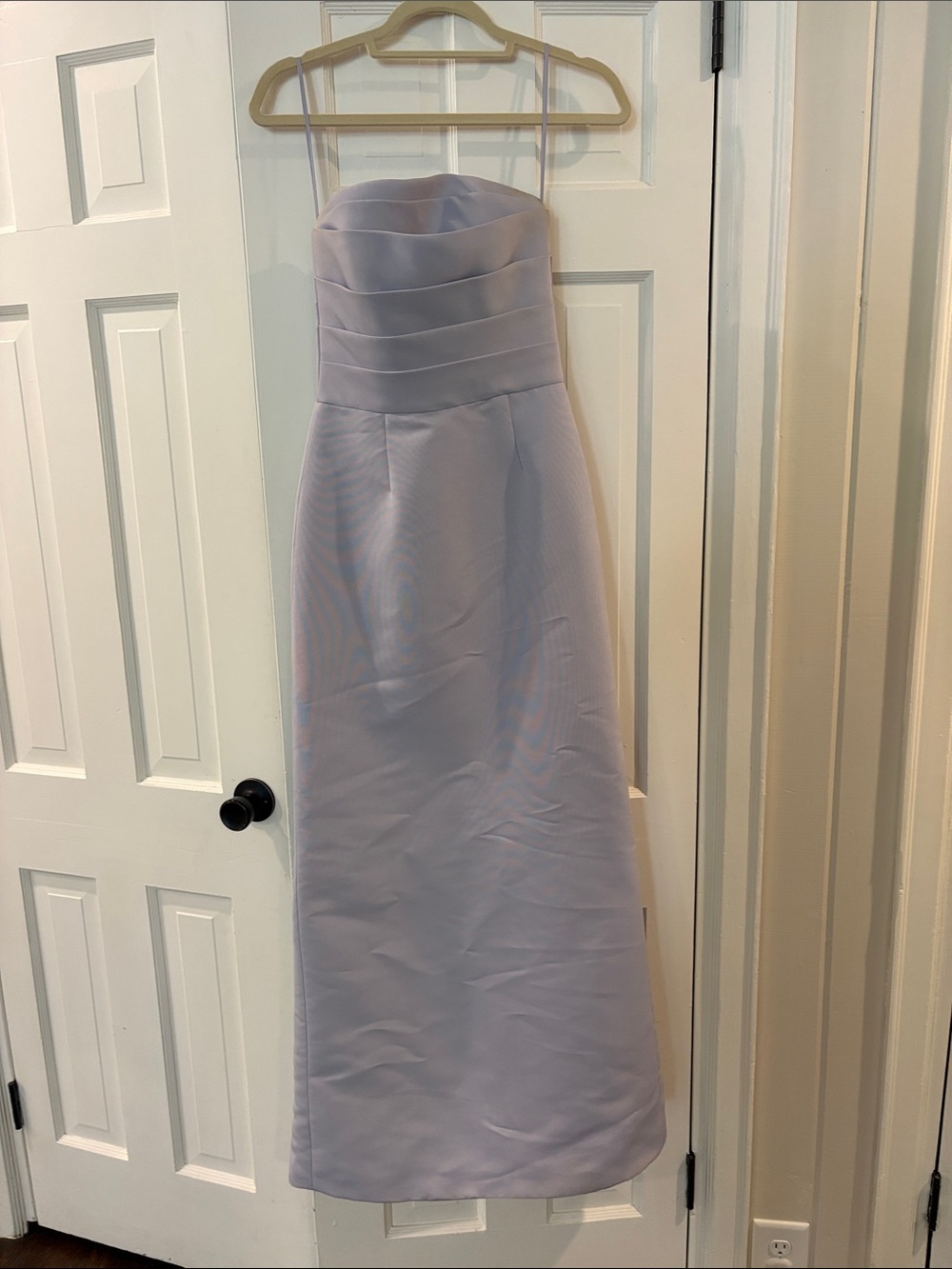 Amsale Strapless Light Lavender Evening Gown